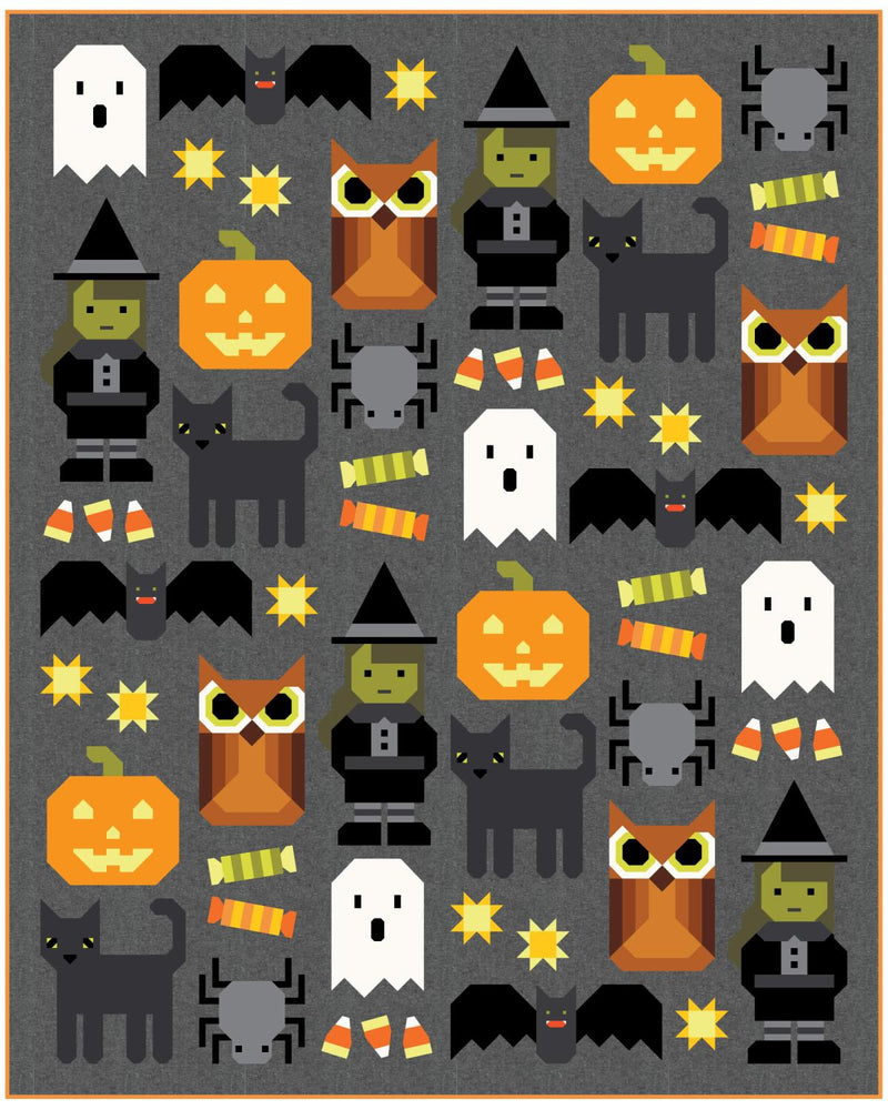 Happy Halloween Charcoal Background Kit - Includes Binding & Pattern